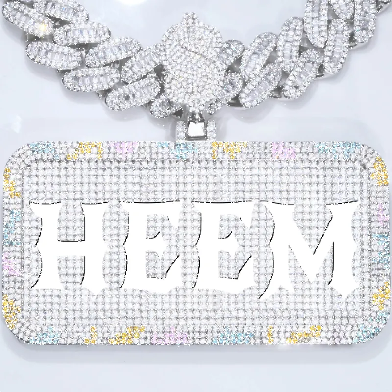 CUSTOM LETTER NECKLACE 3D COLORFUL SQUARE sold by The GUU Shop