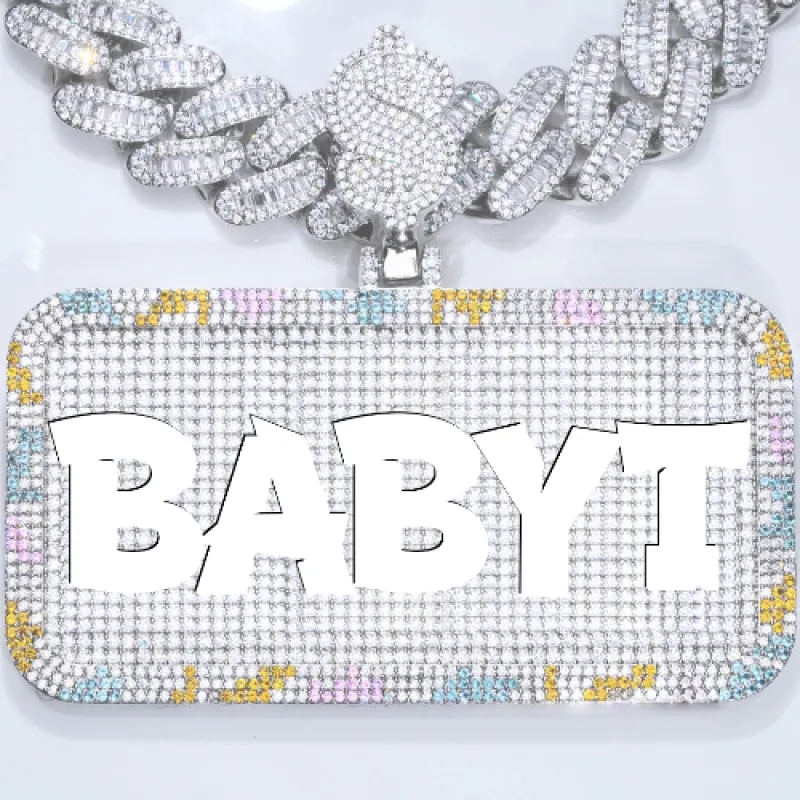 CUSTOM LETTER NECKLACE 3D COLORFUL SQUARE sold by The GUU Shop