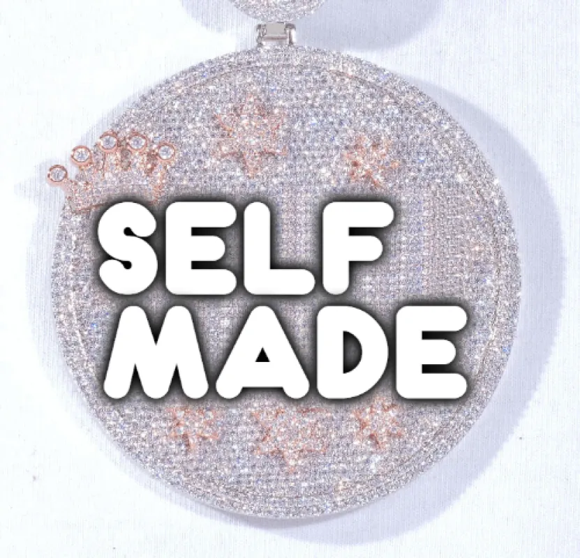 CUSTOM LETTER NECKLACE 3D BIG CROWN DISC sold by The GUU Shop