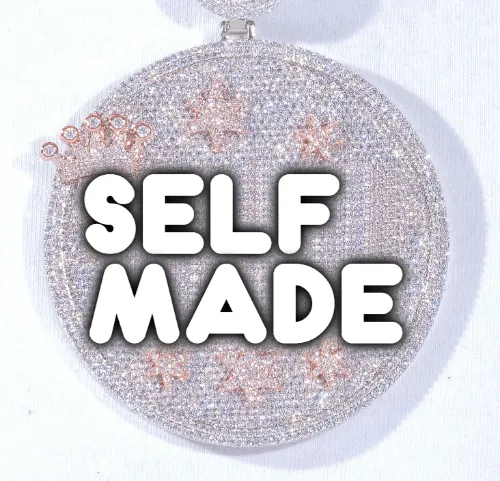 CUSTOM LETTER NECKLACE 3D BIG CROWN DISC sold by The GUU Shop