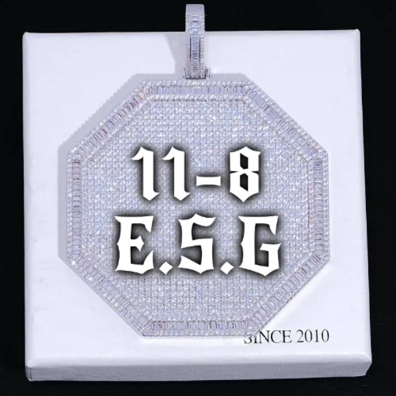 CUSTOM LETTER NECKLACE 3D BIG OCTAGON made by The GUU Shop