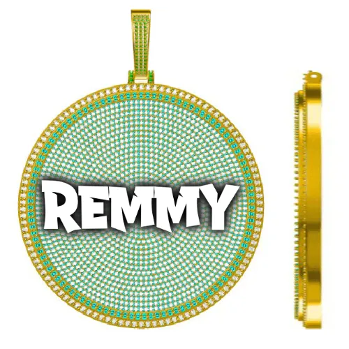 CUSTOM LETTER NECKLACE 3D BIG DISC sold by The GUU Shop