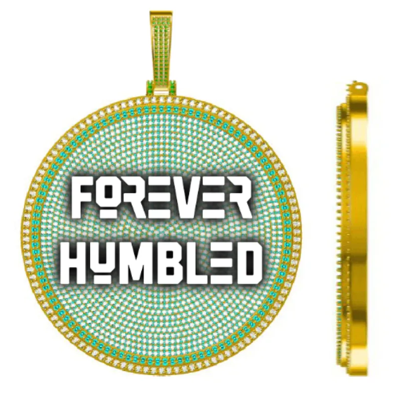 CUSTOM LETTER NECKLACE 3D BIG DISC sold by The GUU Shop