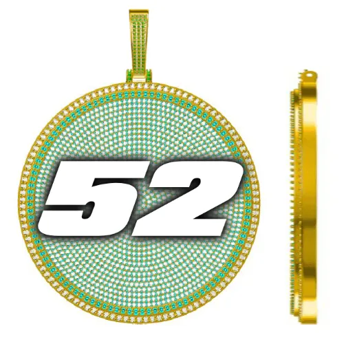 CUSTOM LETTER NECKLACE 3D BIG DISC sold by The GUU Shop