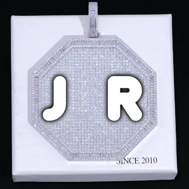 CUSTOM LETTER NECKLACE 3D BIG OCTAGON made by The GUU Shop