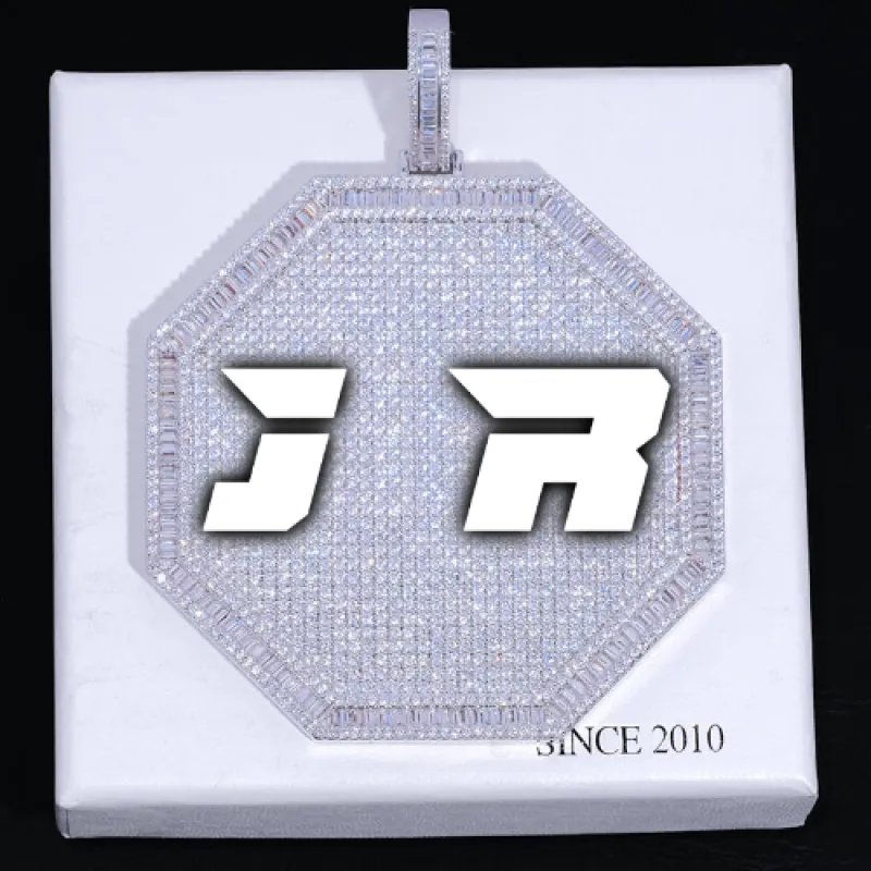 CUSTOM LETTER NECKLACE 3D BIG OCTAGON sold by The GUU Shop