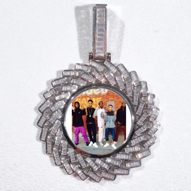 Large 3D Baguette Custom Picture Pendant sold by The GUU Shop