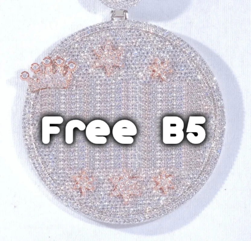 CUSTOM LETTER NECKLACE 3D BIG CROWN DISC sold by The GUU Shop