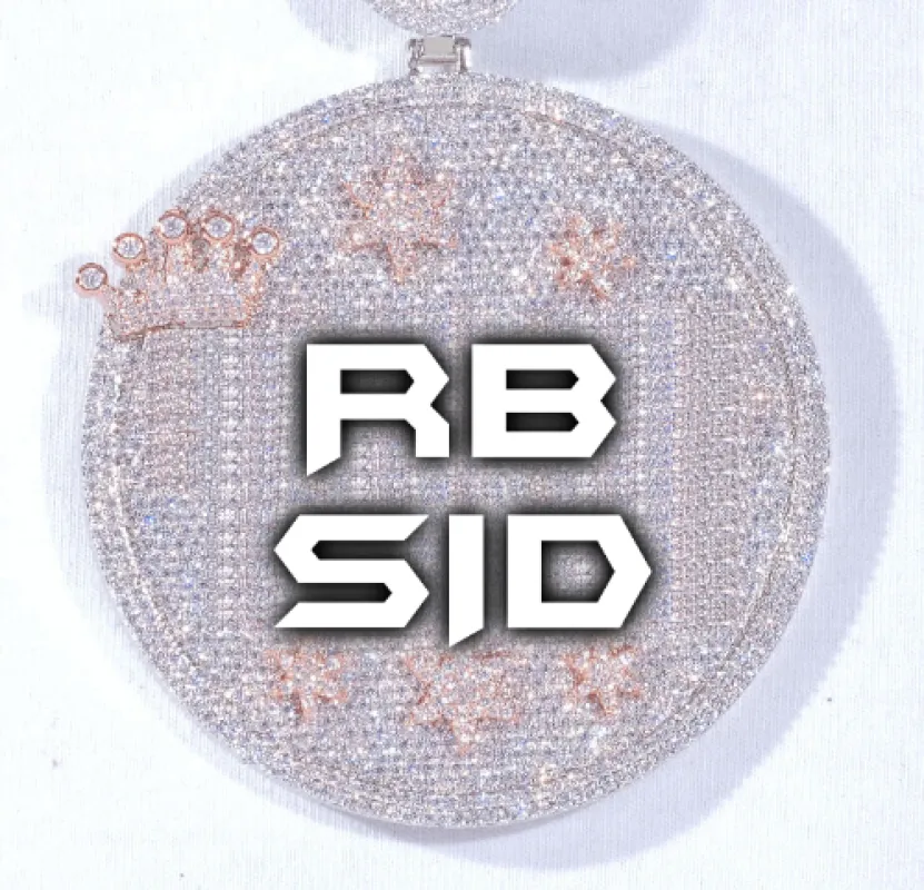CUSTOM LETTER NECKLACE 3D BIG CROWN DISC sold by The GUU Shop