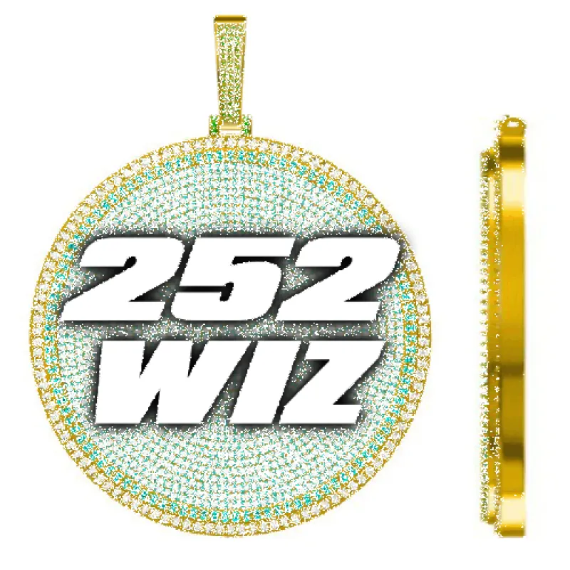 CUSTOM LETTER NECKLACE 3D BIG DISC sold by The GUU Shop