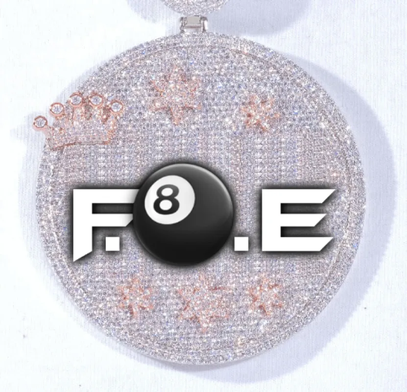 CUSTOM LETTER NECKLACE 3D BIG CROWN DISC sold by The GUU Shop