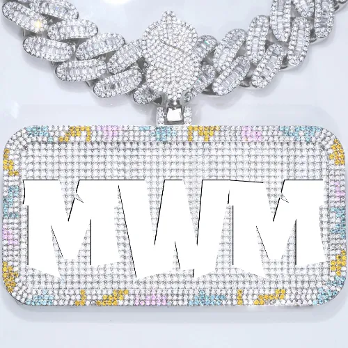 CUSTOM LETTER NECKLACE 3D COLORFUL SQUARE sold by The GUU Shop