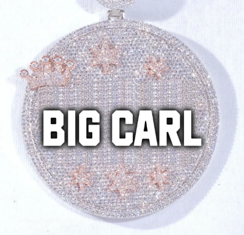 CUSTOM LETTER NECKLACE 3D BIG CROWN DISC sold by The GUU Shop