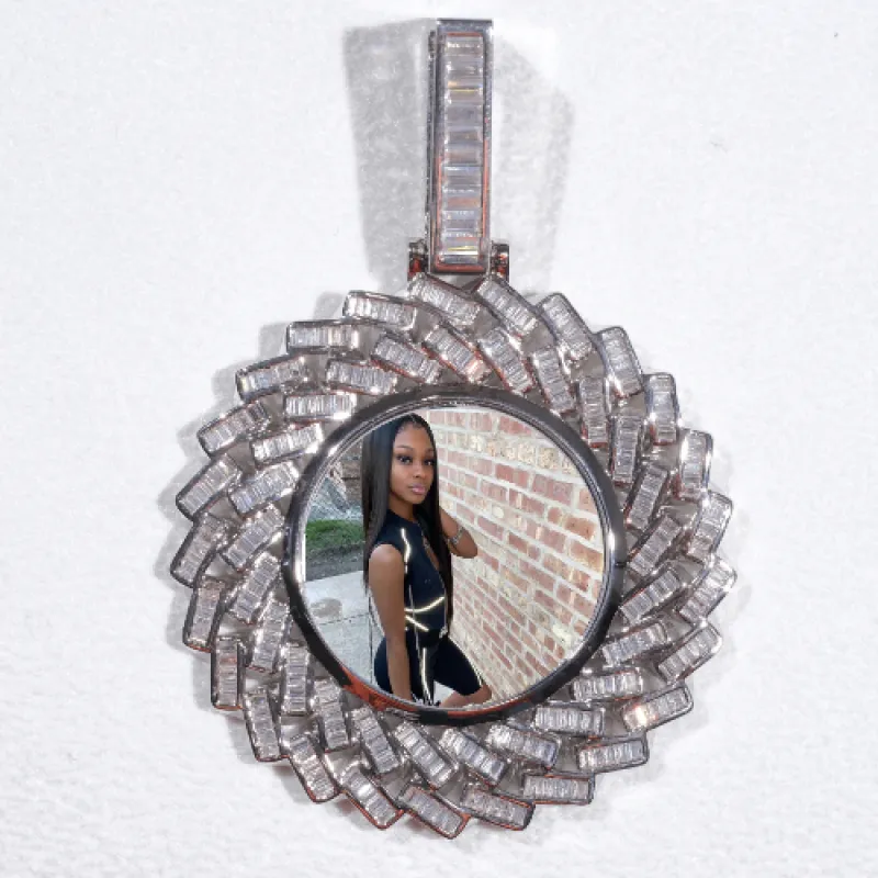 Large 3D Baguette Custom Picture Pendant sold by The GUU Shop