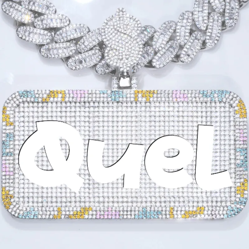 CUSTOM LETTER NECKLACE 3D COLORFUL SQUARE sold by The GUU Shop