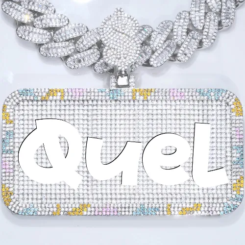 CUSTOM LETTER NECKLACE 3D COLORFUL SQUARE sold by The GUU Shop