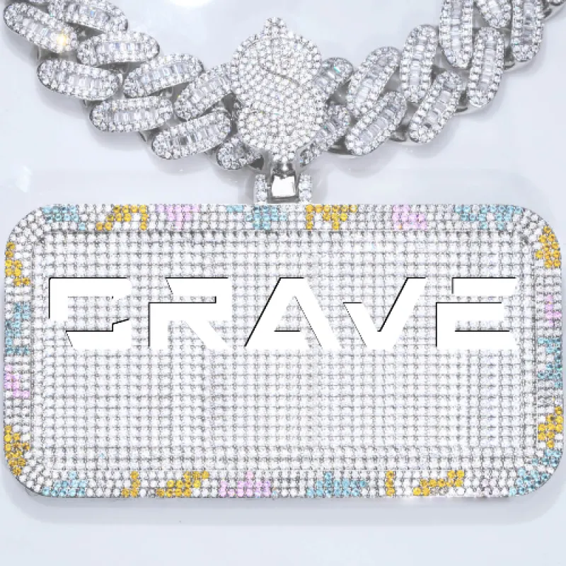 CUSTOM LETTER NECKLACE 3D COLORFUL SQUARE sold by The GUU Shop