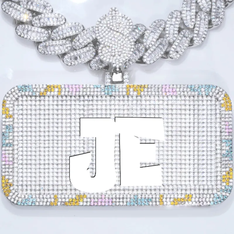 CUSTOM LETTER NECKLACE 3D COLORFUL SQUARE sold by The GUU Shop