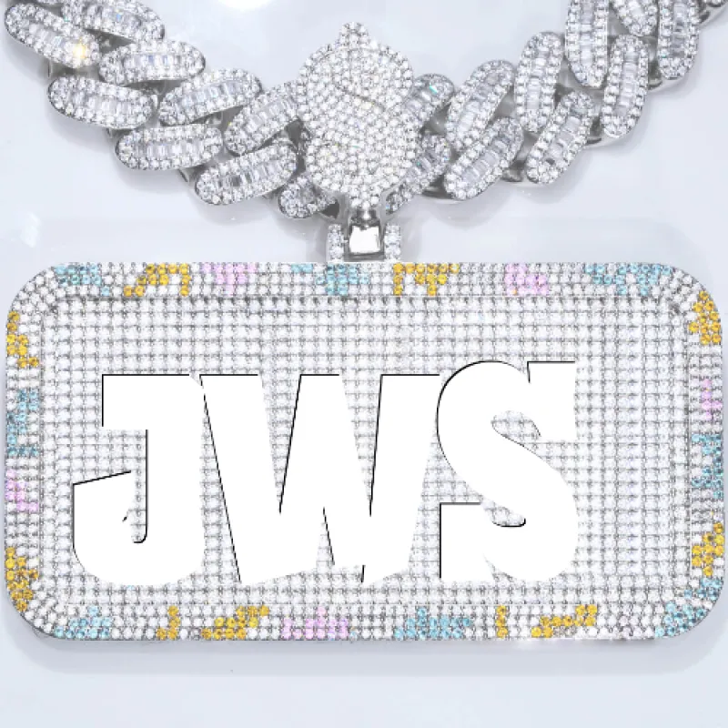 CUSTOM LETTER NECKLACE 3D COLORFUL SQUARE sold by The GUU Shop