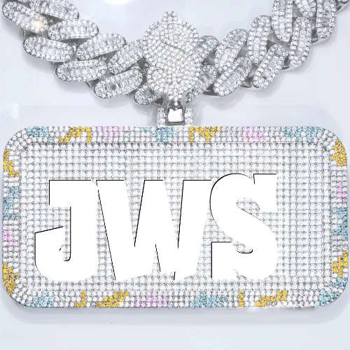 CUSTOM LETTER NECKLACE 3D COLORFUL SQUARE sold by The GUU Shop