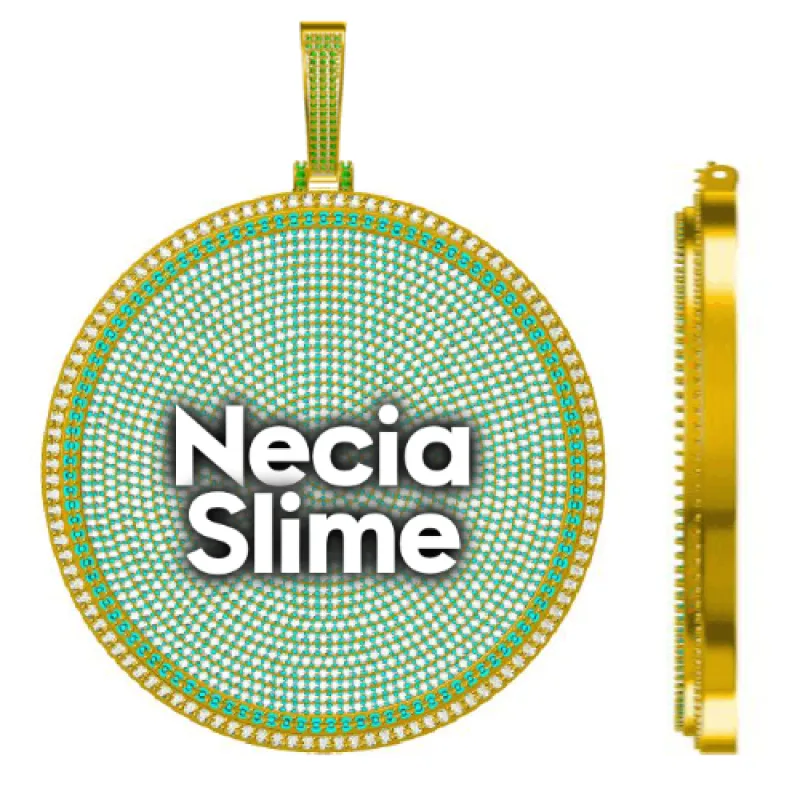 CUSTOM LETTER NECKLACE 3D BIG DISC sold by The GUU Shop