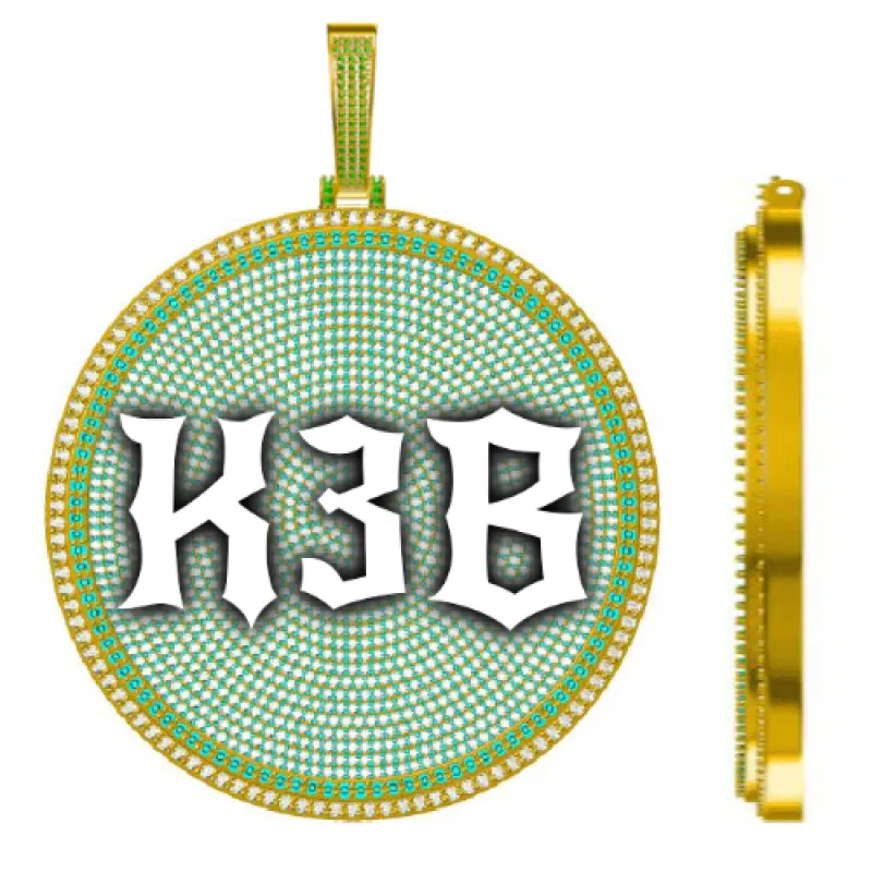 CUSTOM LETTER NECKLACE 3D BIG DISC made by The GUU Shop