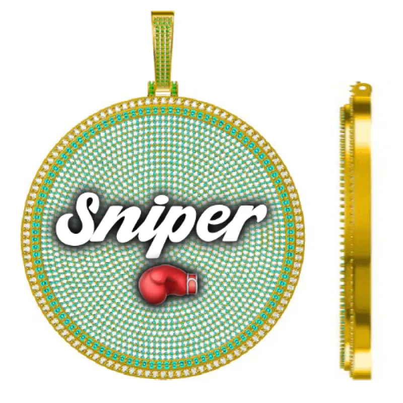 CUSTOM LETTER NECKLACE 3D BIG DISC sold by The GUU Shop