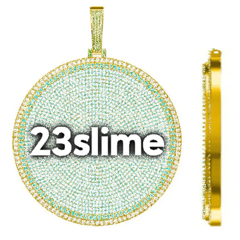 CUSTOM LETTER NECKLACE 3D BIG DISC sold by The GUU Shop