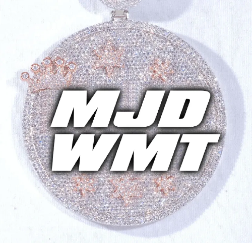 CUSTOM LETTER NECKLACE 3D BIG CROWN DISC sold by The GUU Shop