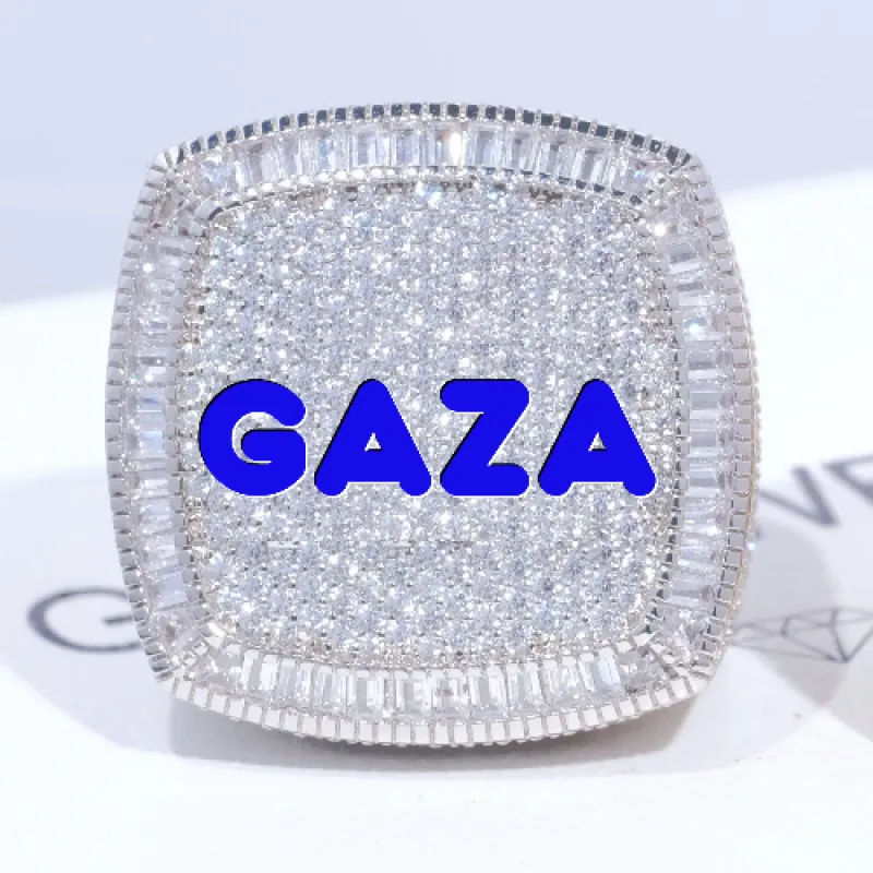 CUSTOM LETTER 3D ICED RING sold by The GUU Shop