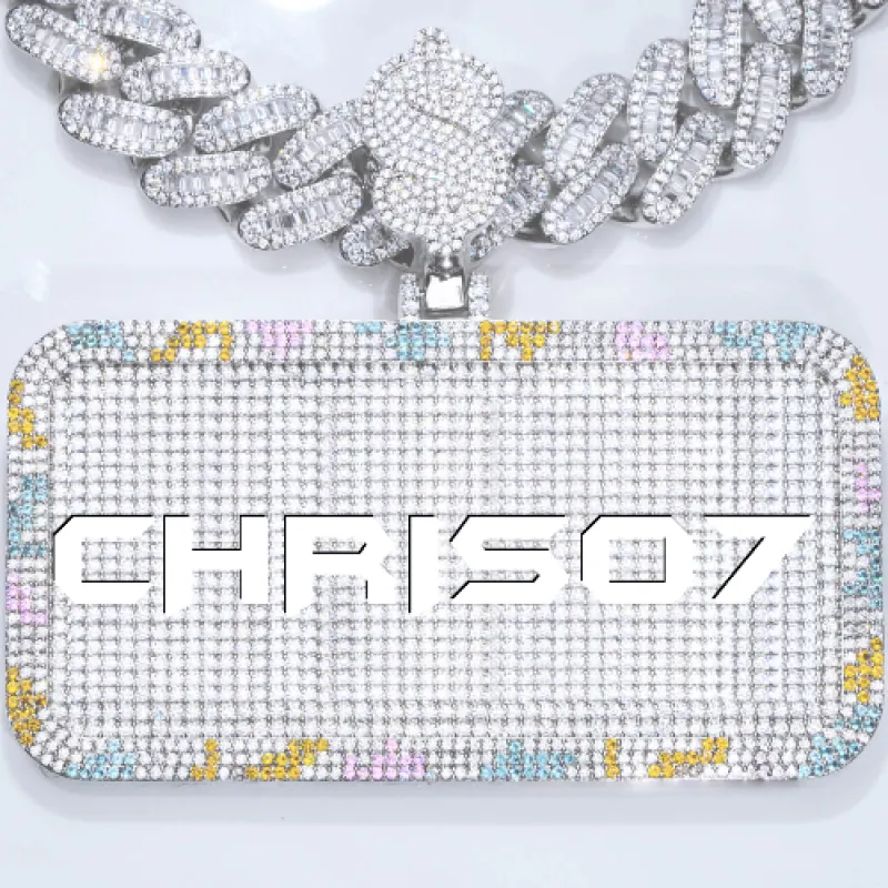 CUSTOM LETTER NECKLACE 3D COLORFUL SQUARE sold by The GUU Shop