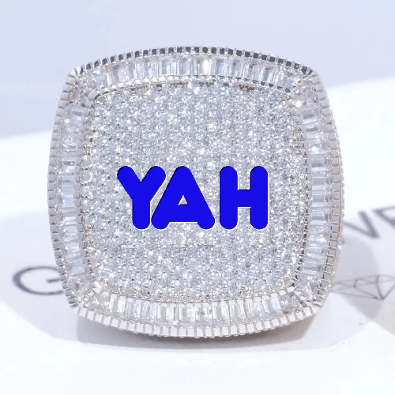 CUSTOM LETTER 3D ICED RING sold by The GUU Shop