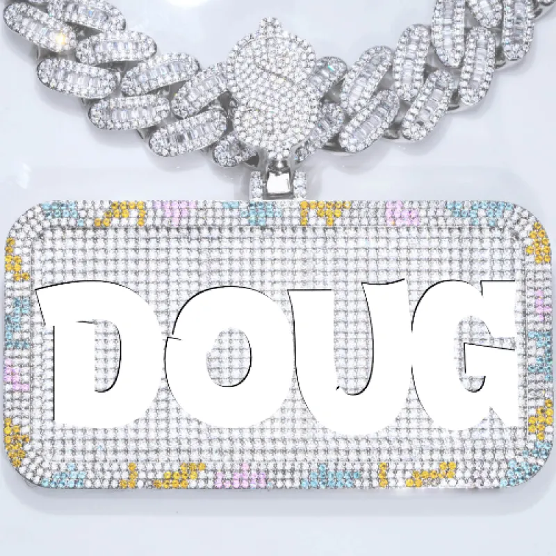 CUSTOM LETTER NECKLACE 3D COLORFUL SQUARE sold by The GUU Shop