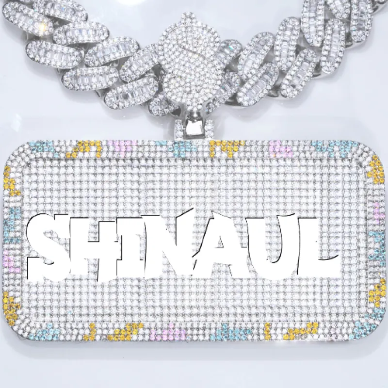 CUSTOM LETTER NECKLACE 3D COLORFUL SQUARE sold by The GUU Shop