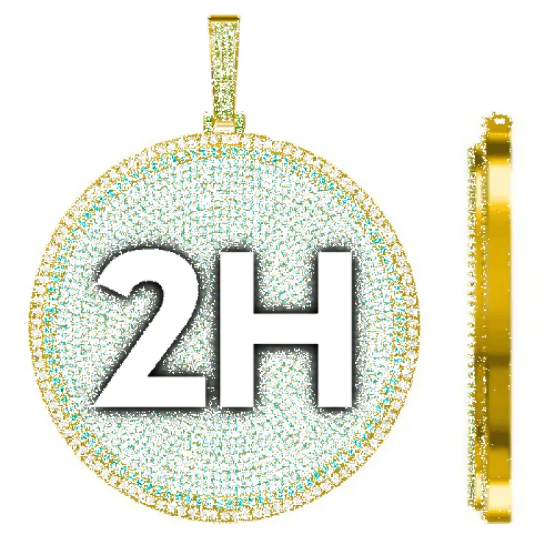 CUSTOM LETTER NECKLACE 3D BIG DISC sold by The GUU Shop