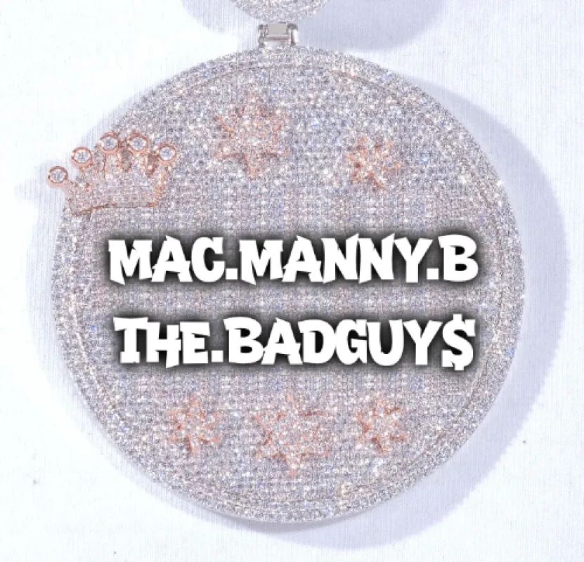 CUSTOM LETTER NECKLACE 3D BIG CROWN DISC sold by The GUU Shop