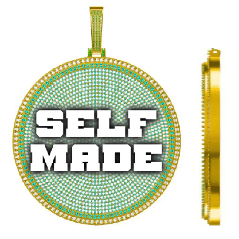 CUSTOM LETTER NECKLACE 3D BIG DISC sold by The GUU Shop