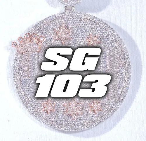 CUSTOM LETTER NECKLACE 3D BIG CROWN DISC sold by The GUU Shop