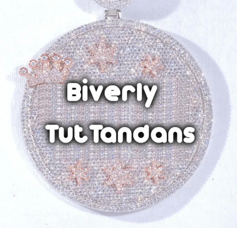 CUSTOM LETTER NECKLACE 3D BIG CROWN DISC sold by The GUU Shop