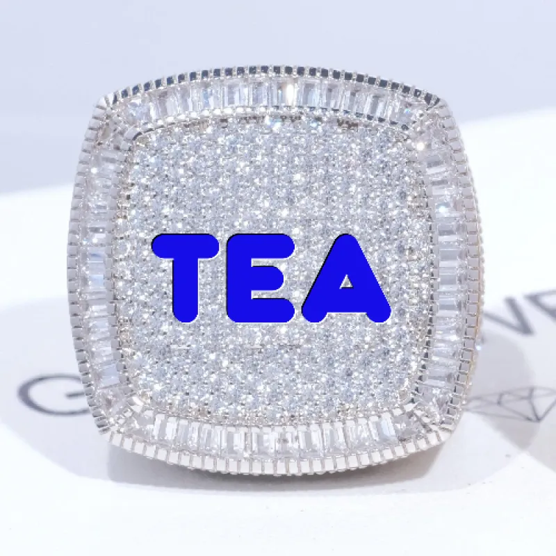 CUSTOM LETTER 3D ICED RING sold by The GUU Shop