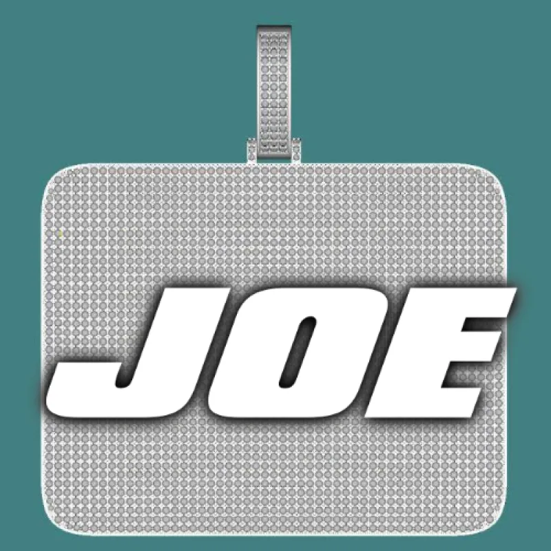 CUSTOM LETTER NECKLACE 3D BIG SQUARE sold by The GUU Shop