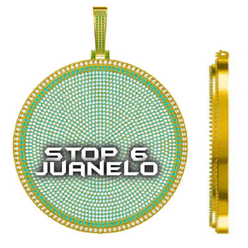 CUSTOM LETTER NECKLACE 3D BIG DISC sold by The GUU Shop