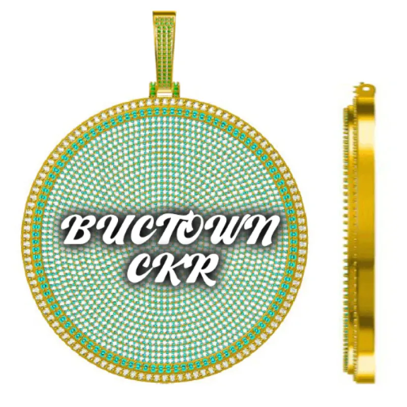 CUSTOM LETTER NECKLACE 3D BIG DISC sold by The GUU Shop