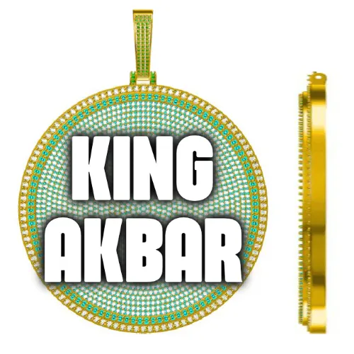 CUSTOM LETTER NECKLACE 3D BIG DISC sold by The GUU Shop