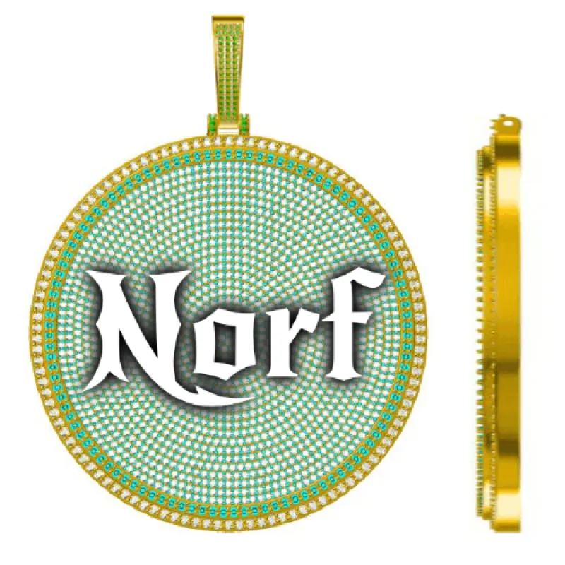 CUSTOM LETTER NECKLACE 3D BIG DISC sold by The GUU Shop