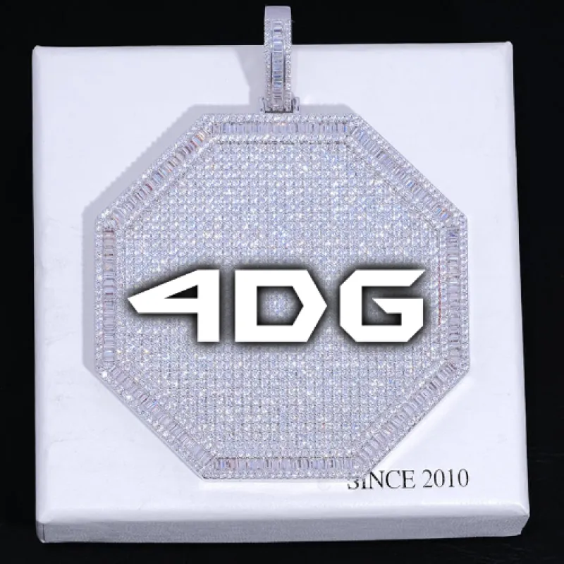 CUSTOM LETTER NECKLACE 3D BIG OCTAGON sold by The GUU Shop