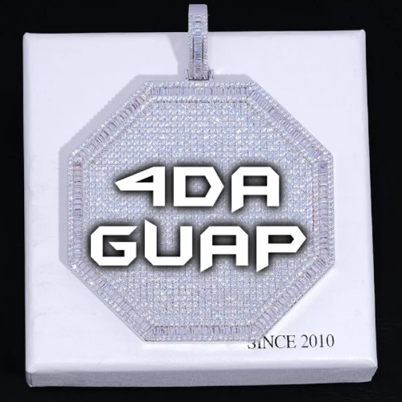 CUSTOM LETTER NECKLACE 3D BIG OCTAGON sold by The GUU Shop