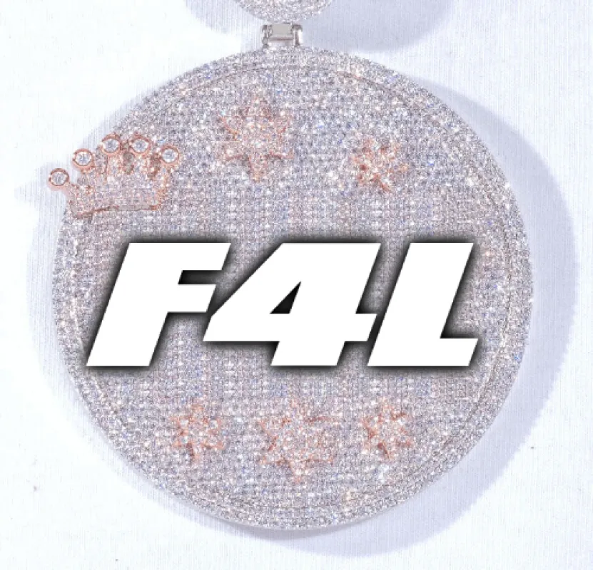 CUSTOM LETTER NECKLACE 3D BIG CROWN DISC sold by The GUU Shop