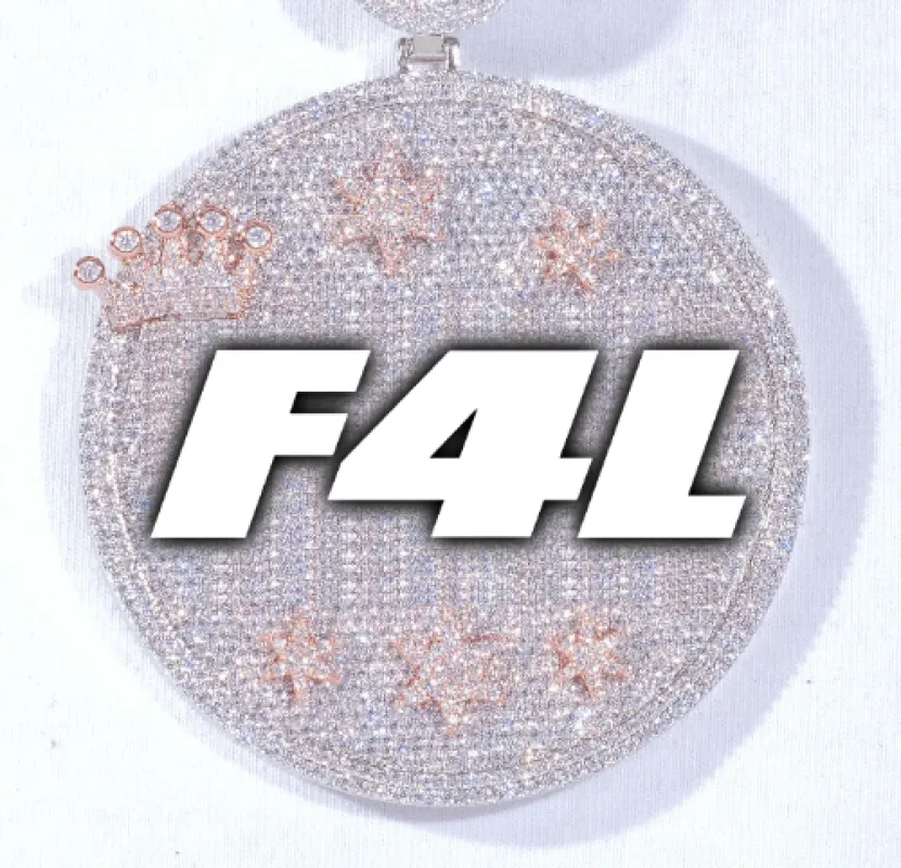 CUSTOM LETTER NECKLACE 3D BIG CROWN DISC sold by The GUU Shop