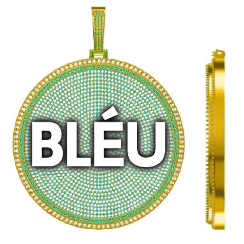 CUSTOM LETTER NECKLACE 3D BIG DISC sold by The GUU Shop